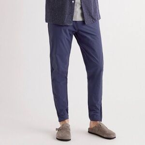 Onia 360 Tech Slim Fit Tapered Stretch Nylon Trousers Joggers Navy Blue Size 30